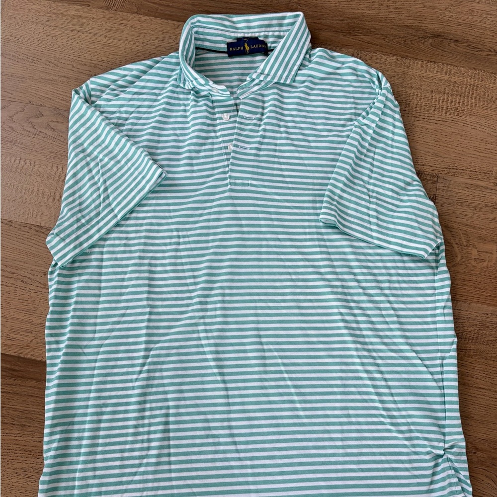 Ralph Lauren Men’s Large Mint Striped Polo Shirt